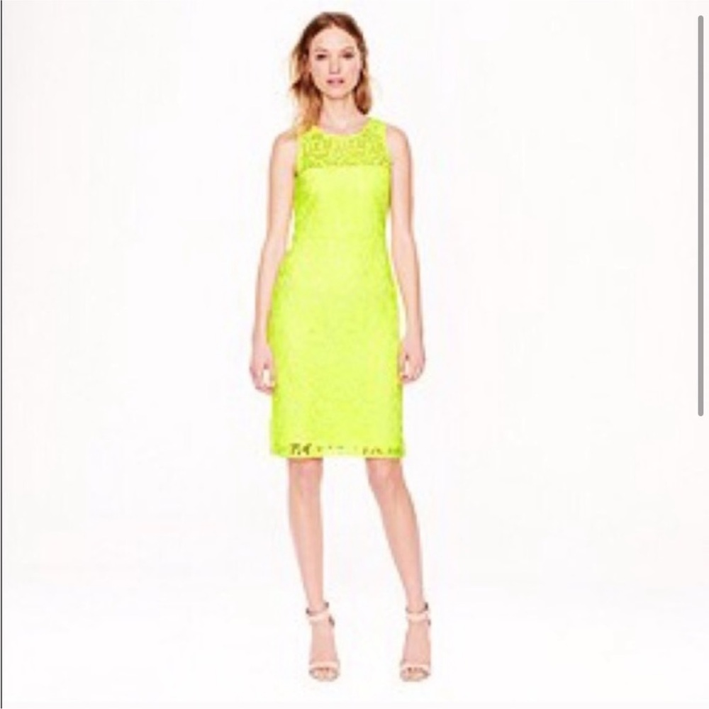 Neon, yellow lace, J.Crew collection dress